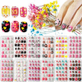 Kalolary 288pcs Kids Press on Nails | Rainbow Gradient Short False Nails