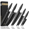 GOLTICH 5-Piece Stainless Steel Kitchen Knife Set with Sheaths – Black
