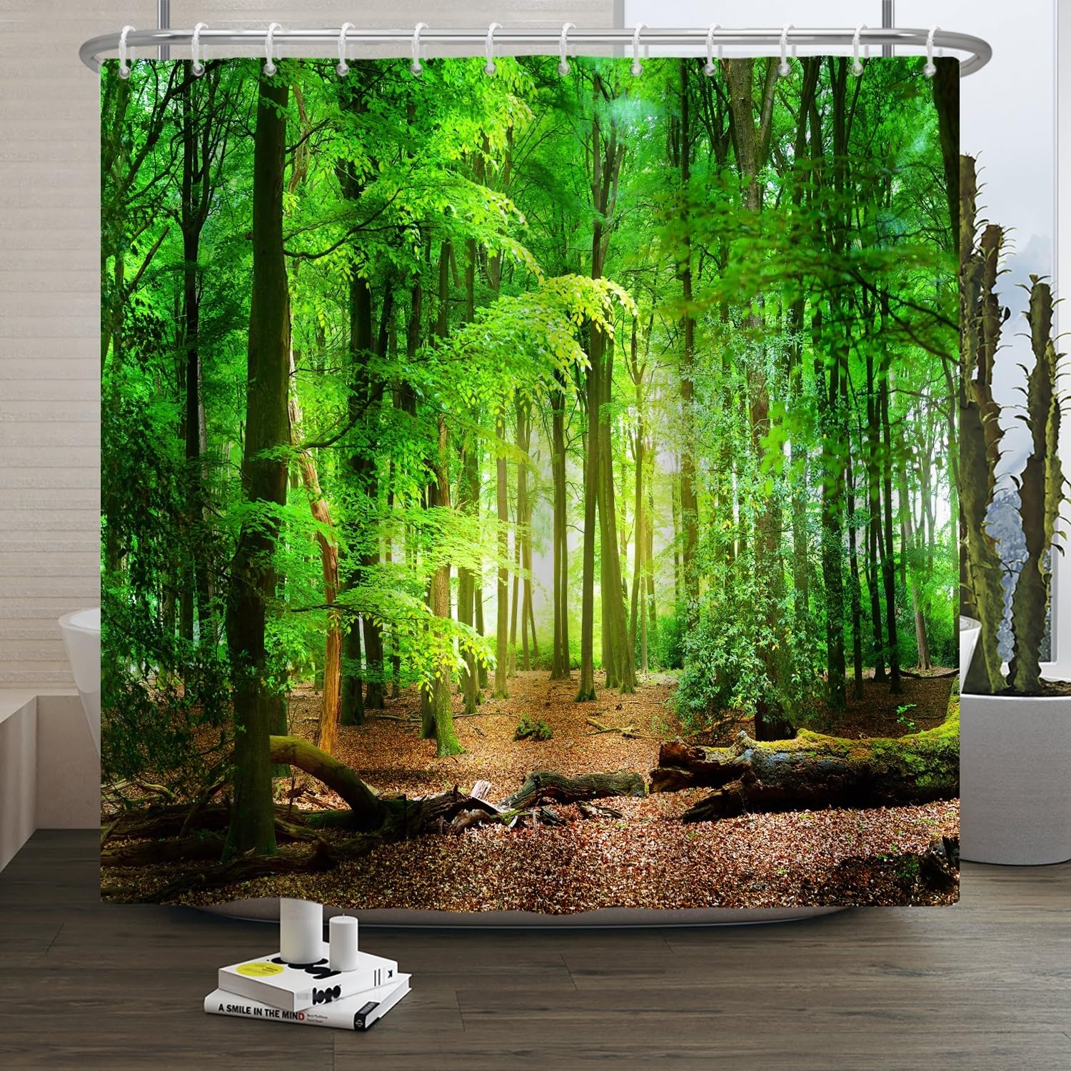Xiaoterna Nature Landscape Shower Curtain | Waterproof 3D Forest Fabric