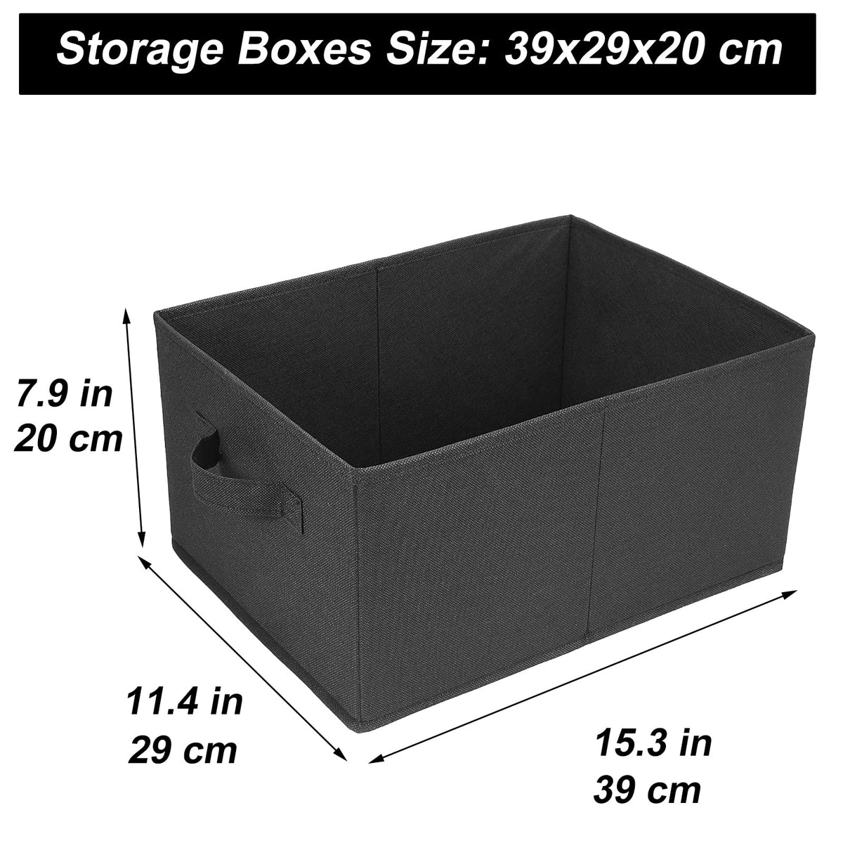 JAKAGO Foldable Wardrobe Fabric Storage Boxes 4 Pack, 39 x 29 x 20 cm
