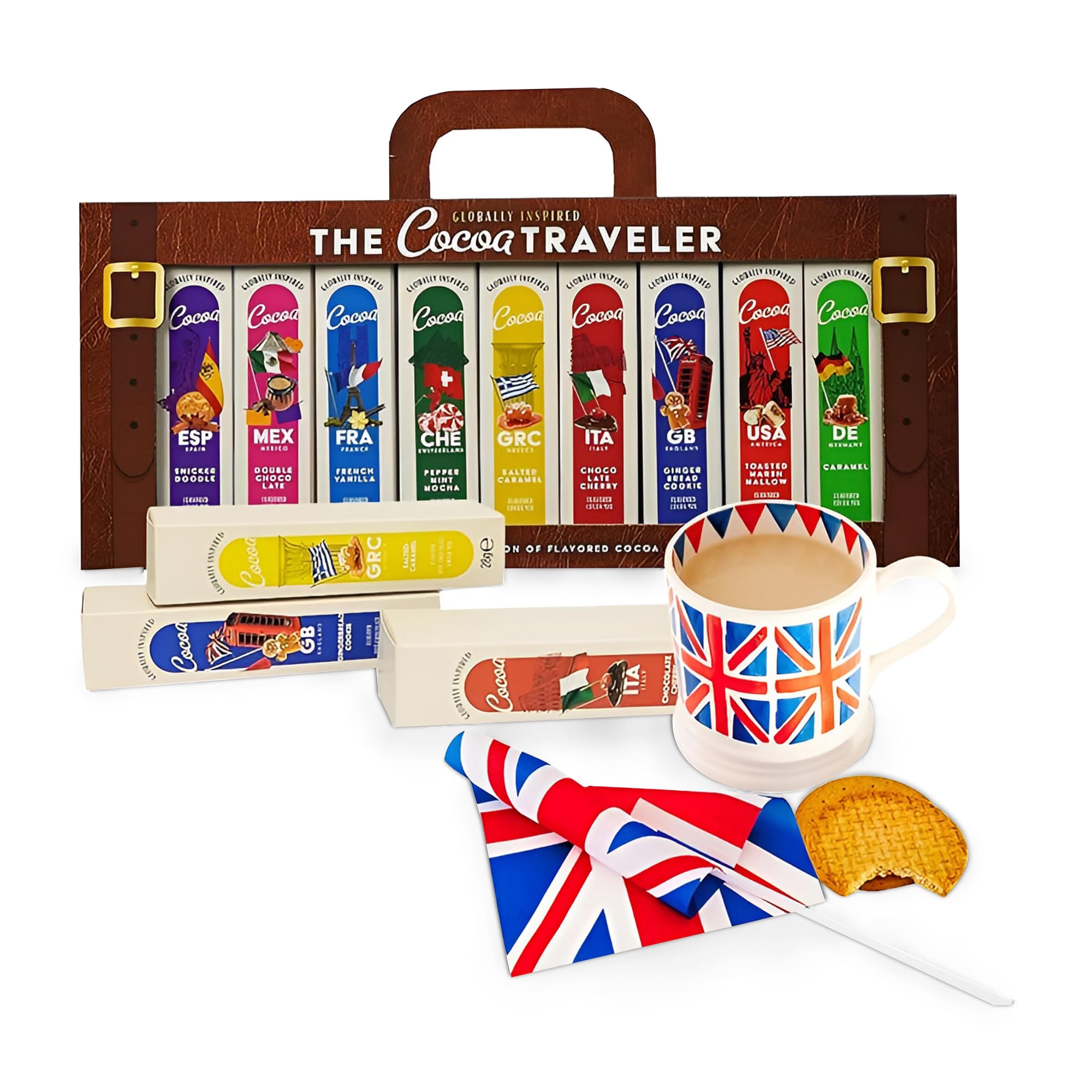 Jolof Store Cocoa Traveler Hot Chocolate Gift Set - 9 Gourmet Flavors