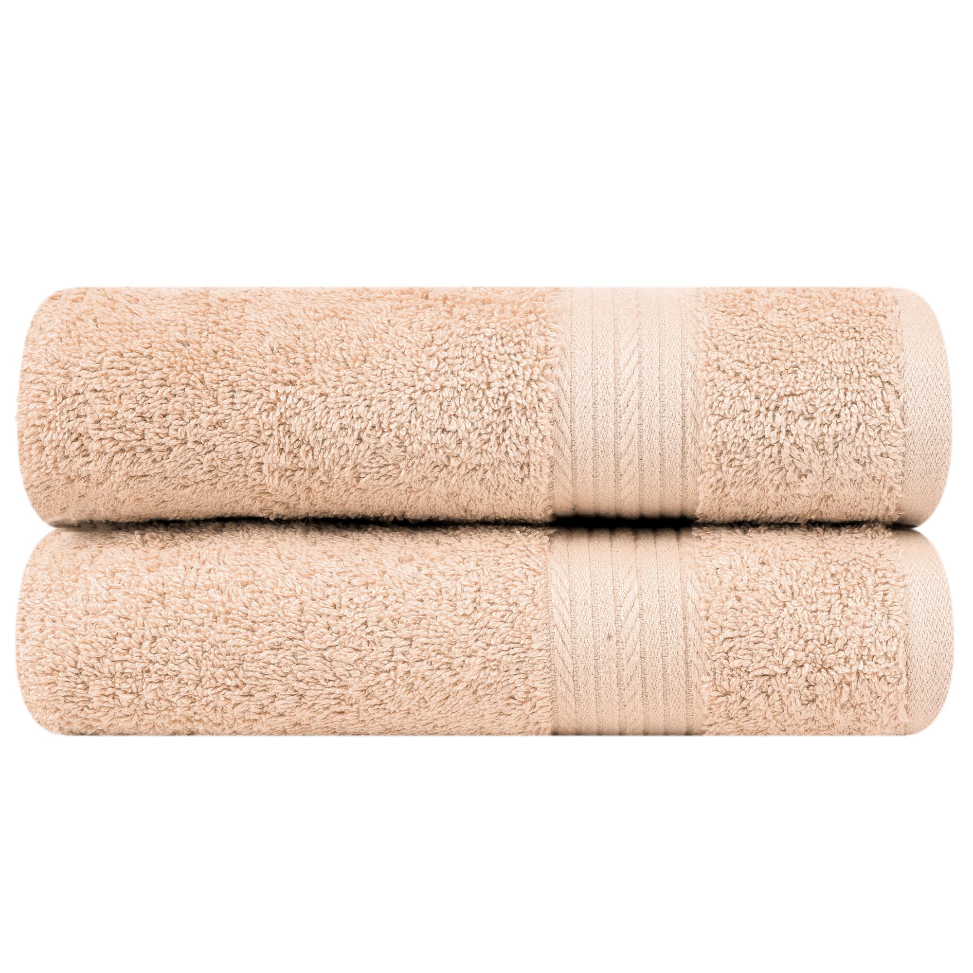 Ample Decor 100% Cotton Hand Towel Set of 2 | 600 GSM Beige