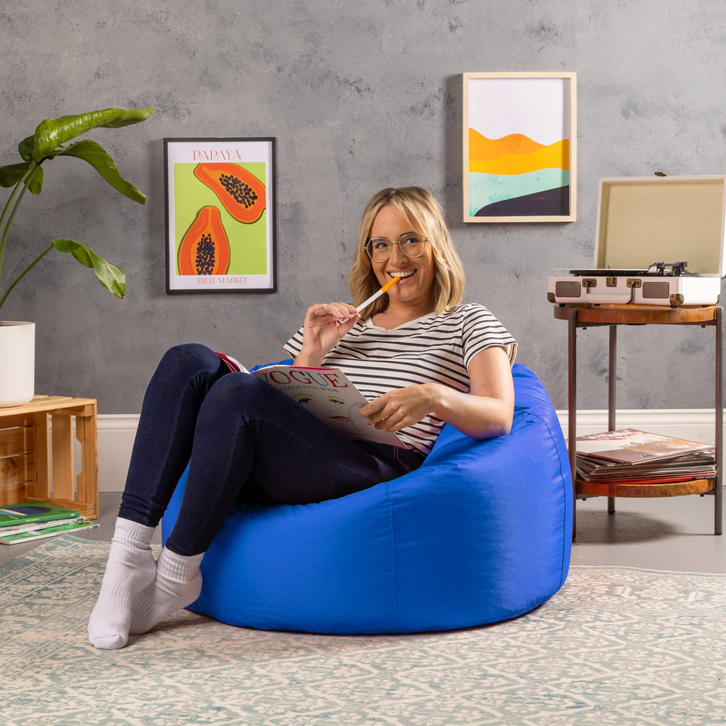 Bean Bag Bazaar Outdoor Bean Bag Chair | Water Resistant - Blue