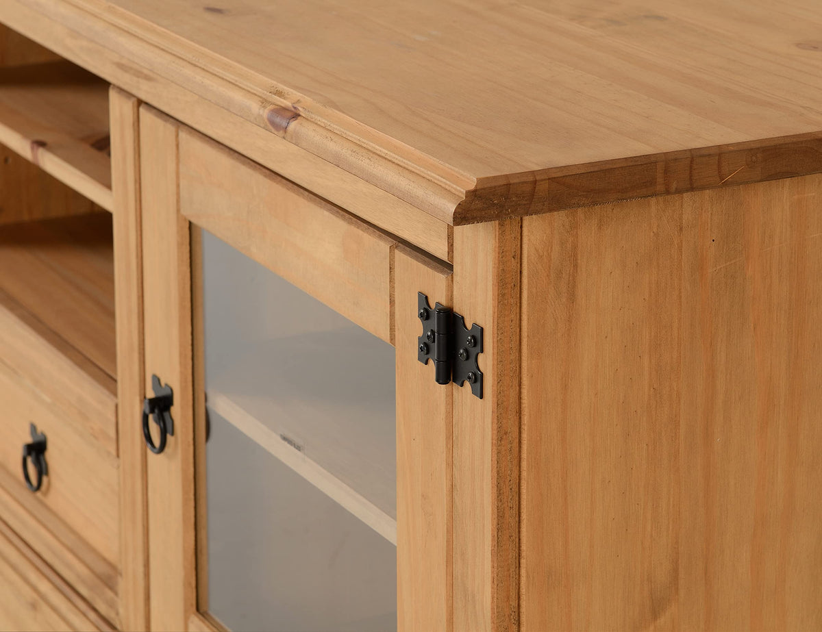 Seconique Corona Entertainment Unit in Distressed Waxed Pine/Glass - image 4