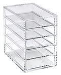 Osco 5-Drawer Clear Acrylic Storage Chest | Mini Desk & Makeup Organiser