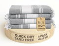 Lane Linen Oversized Beach Towels - 4 Pack Sandproof Quick Dry Alloy Gray