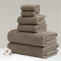Amrapur Overseas 6-Piece Cotton Jacquard Towel Set – Taupe Diamond