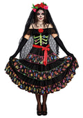 Dreamgirl Lady of the Dead Calavera Catrina Women's Costume - Multi, XL