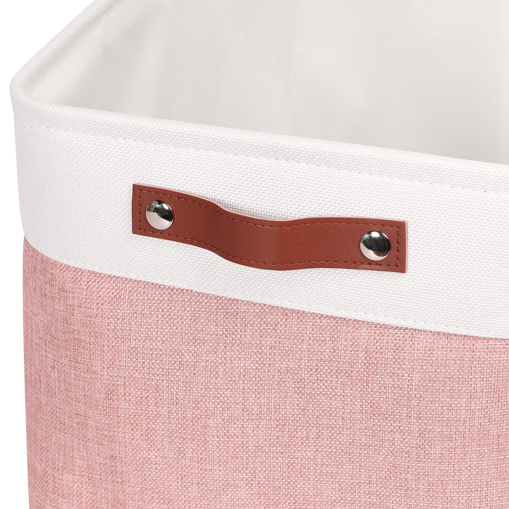 Syeeiex Large Storage Baskets for Shelves with Leather Handle, 3 Pack - image 3