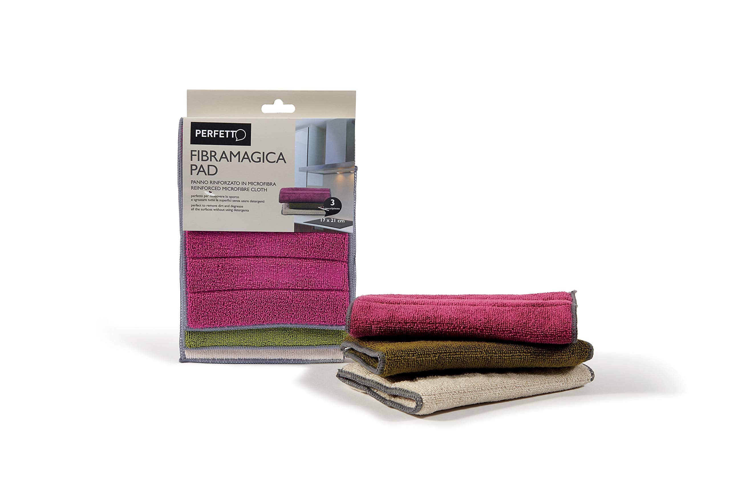 Perfetto Fibramagica Microfiber Cleaning Pads - 4 Pack, 21x17cm