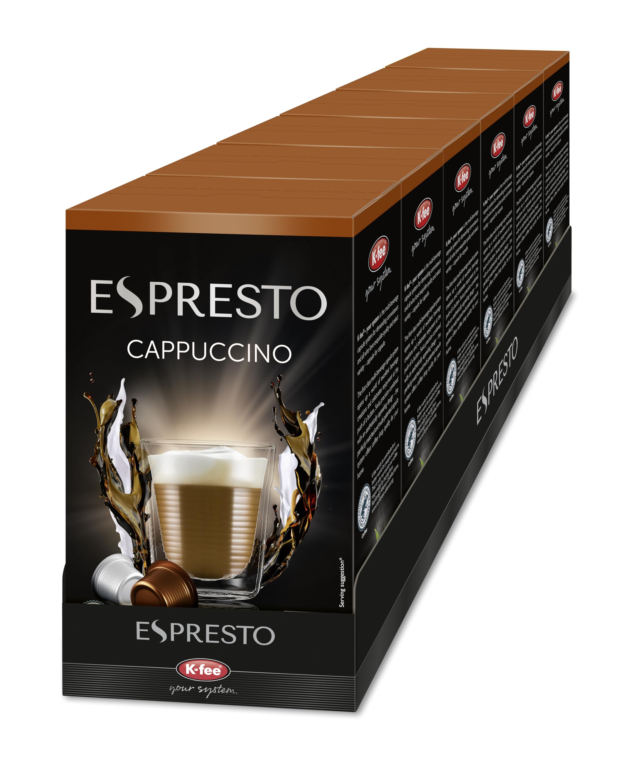 Jolof Store Espresto Cappuccino Coffee Pods - Arabica Blend - 6 x 142g