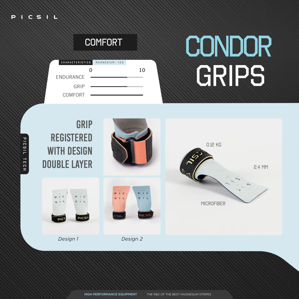 PICSIL Condor Grips – Technical Fabric Holeless Cross Training Grips