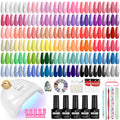 VANREESA 77 PCS Gel Nail Polish Kit with 48W UV Lamp and Manicure Tools