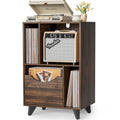Bikoney Record Player Stand with Vinyl Storage Drawer and Cabinet