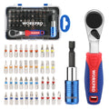 WORKPRO 43-Piece Mini Ratchet Wrench & Screwdriver Bit Set, 1/4" Drive