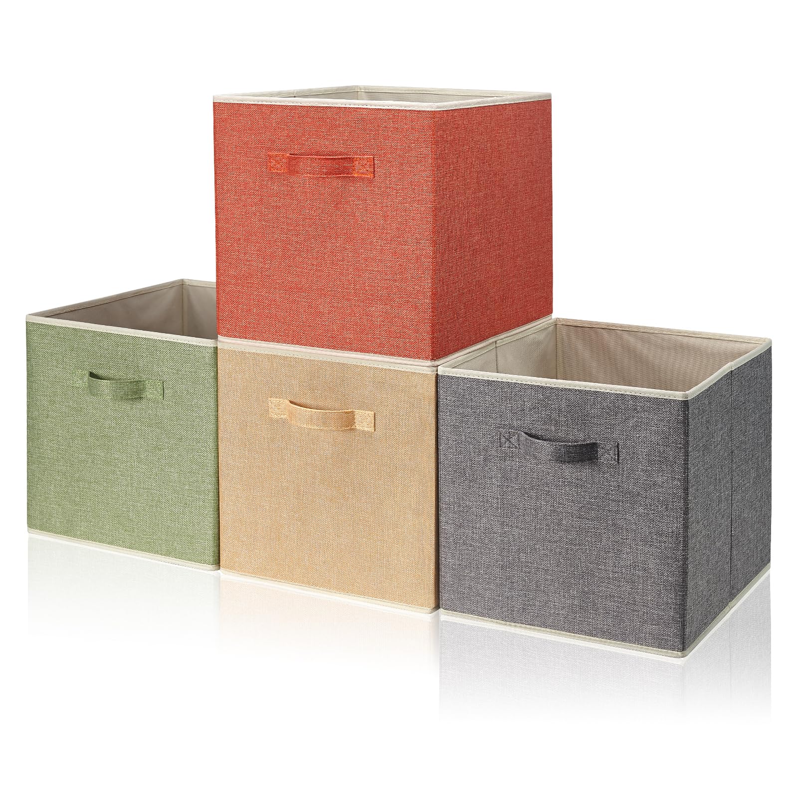 BrillantJo Fabric Storage Bins – Set of 4 Kallax Cube Organisers