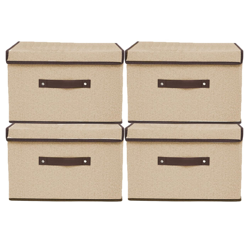 Fabric Storage Boxes with Lids 4 Pack, Foldable Storage Box, 38X25X25cm - image 1