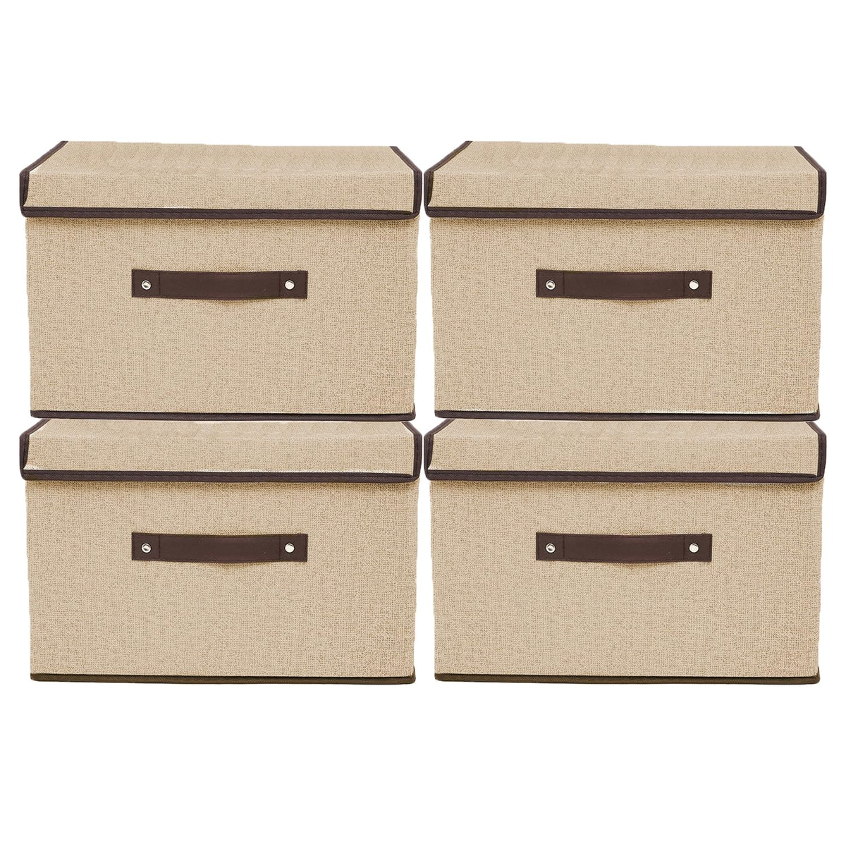 Fabric Storage Boxes with Lids 4 Pack, Foldable Storage Box, 38X25X25cm - image 1
