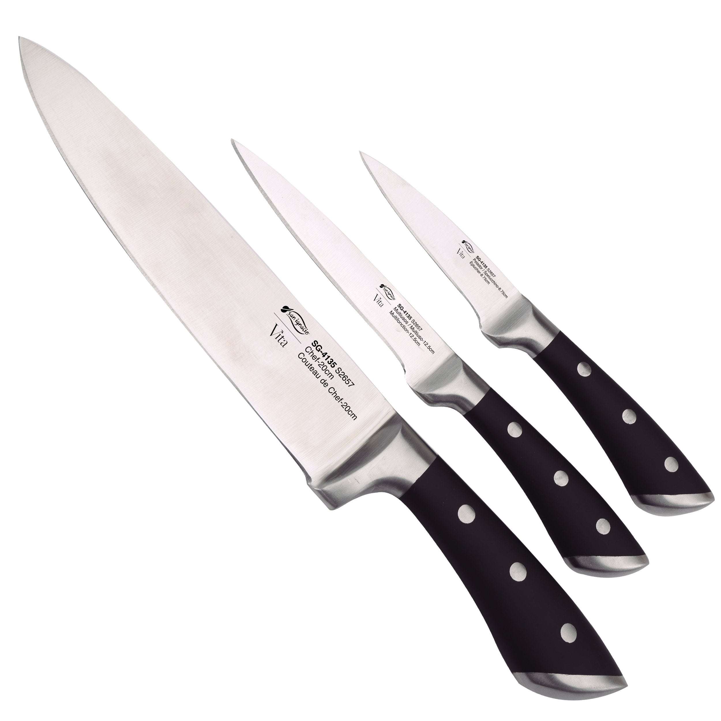 Bergner Infinity Chefs Vita 3-Piece Stainless Steel Knife Set