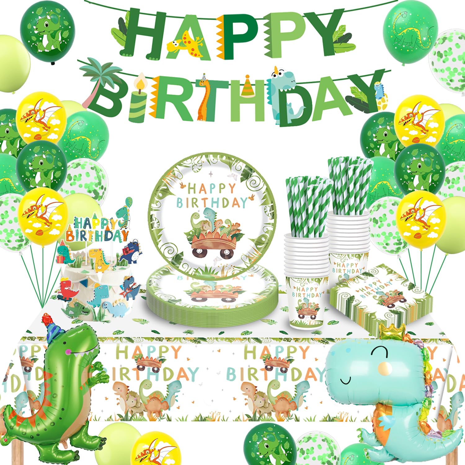 Dinosaur Party Tableware Set – 80 Piece Birthday Decoration Kit