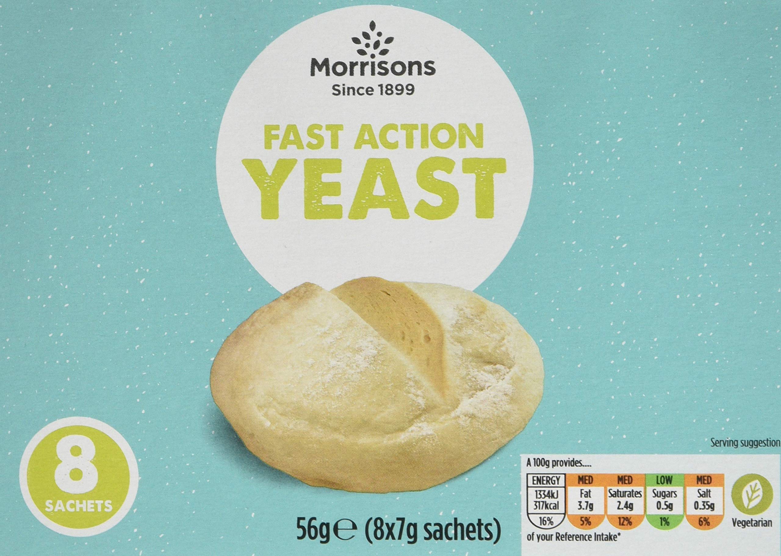 Morrisons Fast Action Yeast for Home Baking, 56g (Pack of 10)
