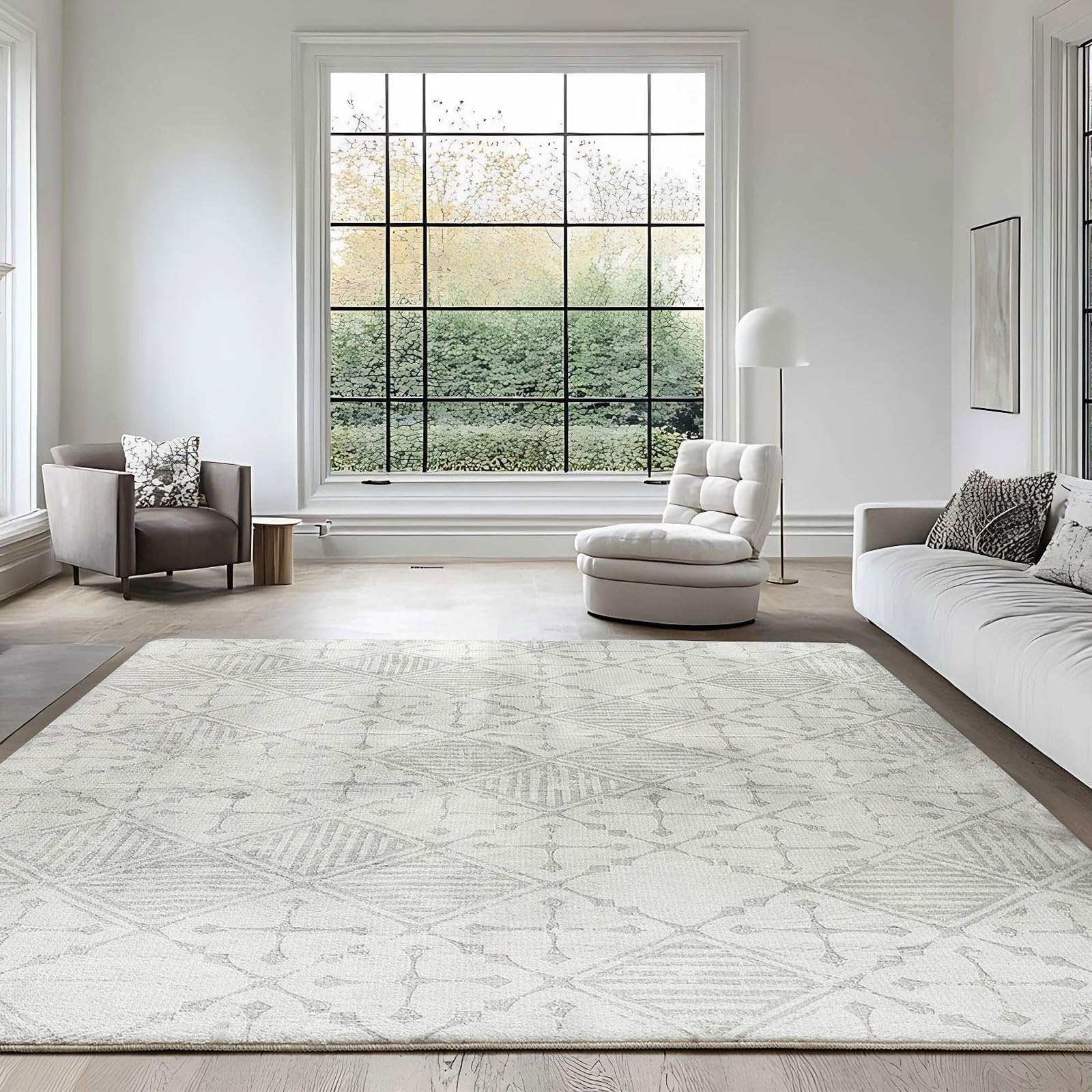 Leesentec Abstract Geometric Rug | 200x250cm Non-Slip Modern Carpet