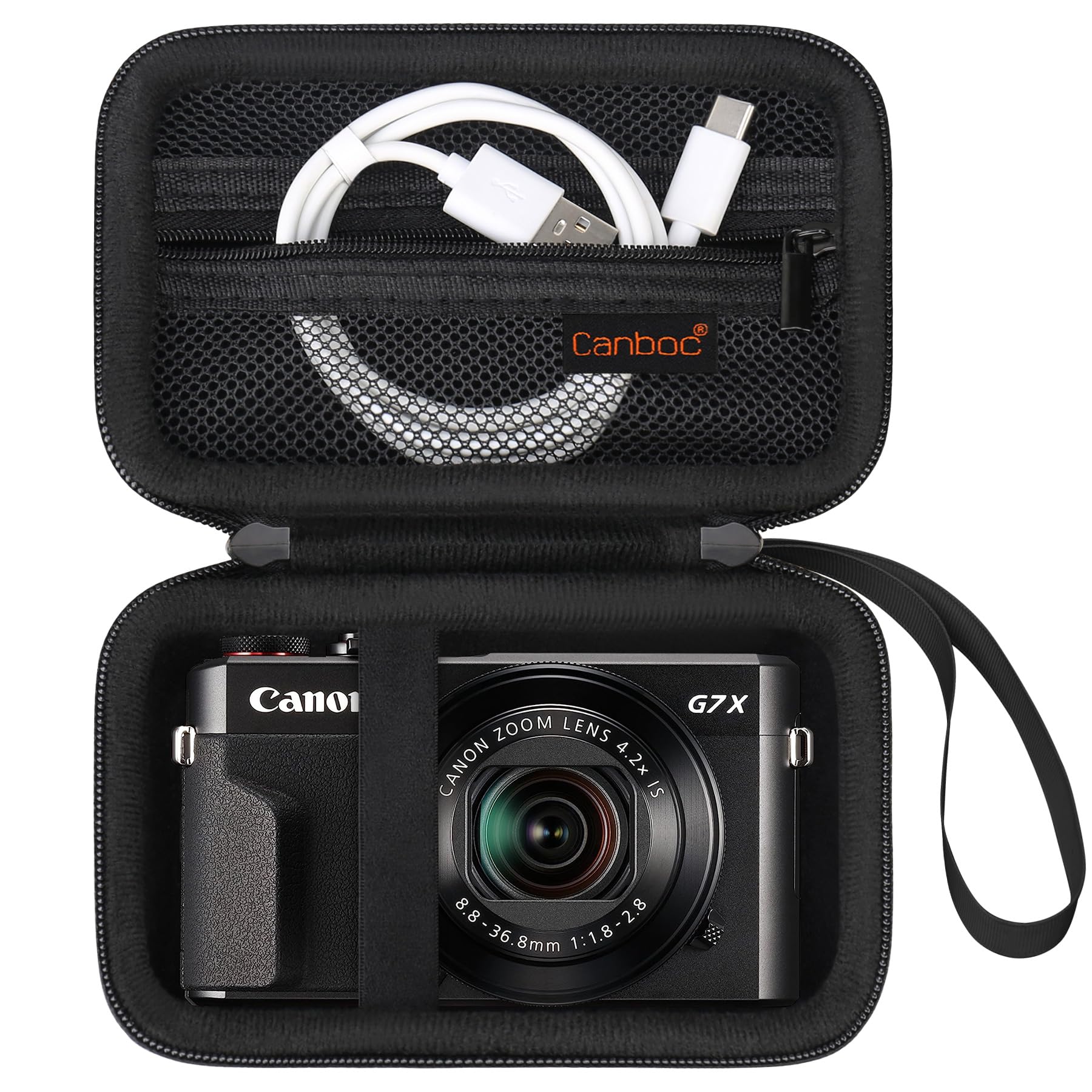 Canboc Camera Case for Canon PowerShot G7 X Mark II/III - Black Bag