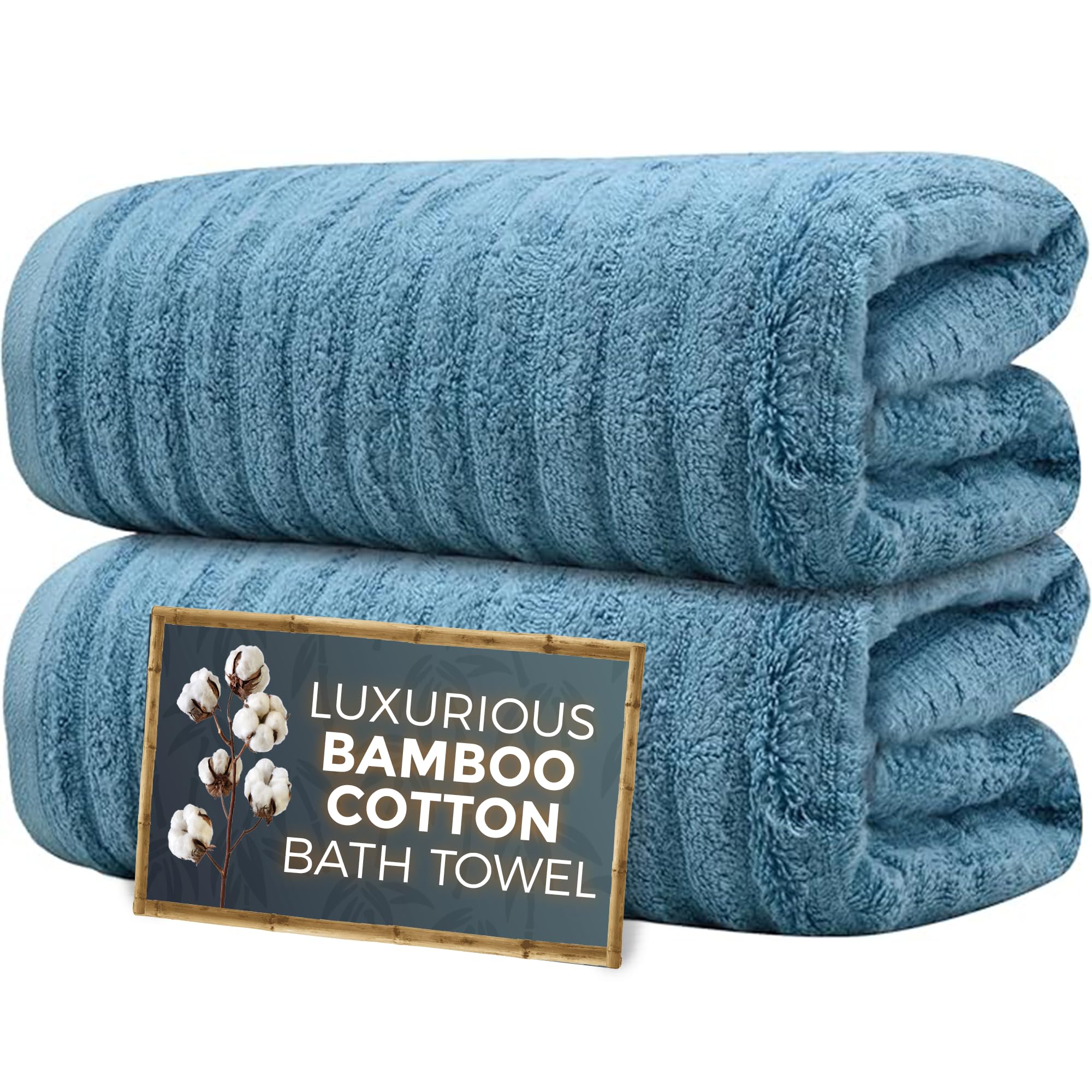 Towelogy Bamboo Cotton Bath Towels - Set of 2 (70x120 cm) - Teal