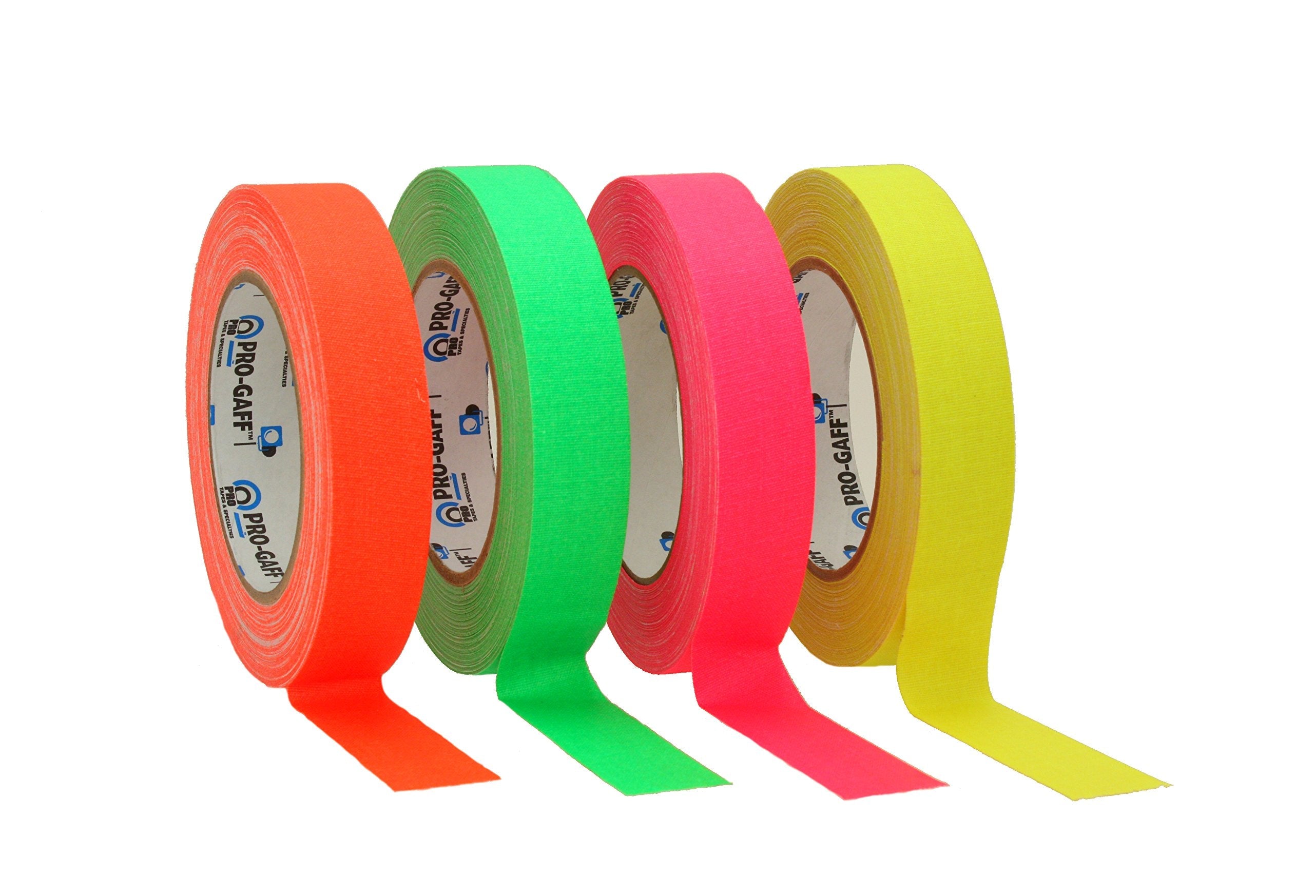ProTapes ProGaff Fluorescent Gaffer Tape – UV Reactive 4-Pack (24mm)
