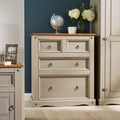 Corona Solid Pine 4 Drawer Chest - Rustic Grey Wood Cabinet