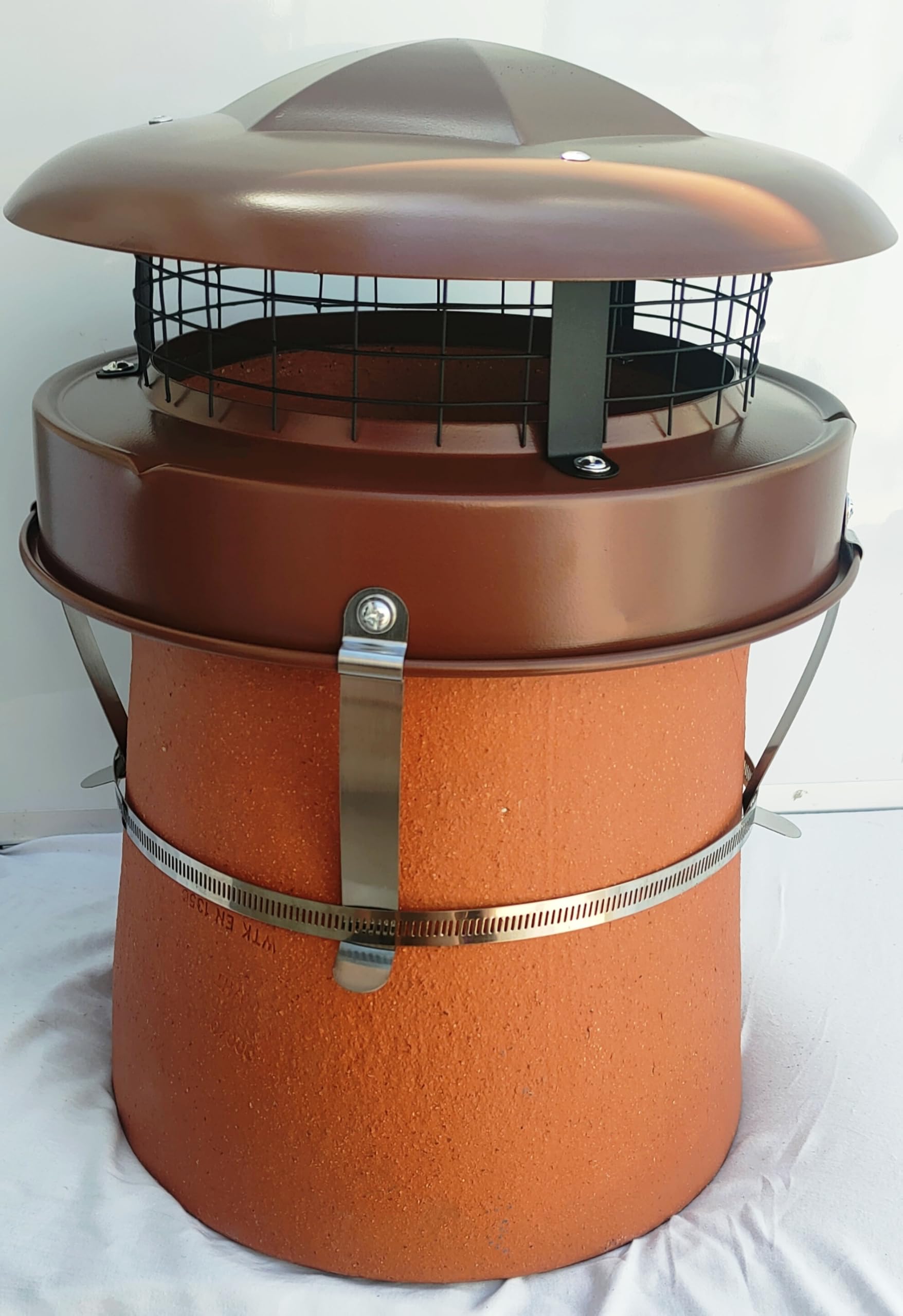 StoveMaestro Anti-Downdraught Chimney Cowl & Bird Guard – Terracotta