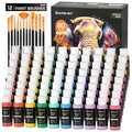Shuttle Art 80 Pack Acrylic Paint Set - 78 Colors with 12 Brushes
