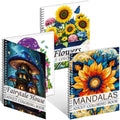 Aannanl Adult Colouring Books Set of 3 – Spiral Bound Stress Relief