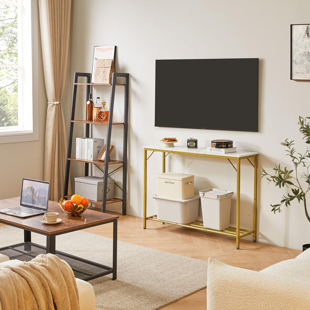 YMYNY Slim Console Table – Industrial Metal Frame Sofa Table for Entryway