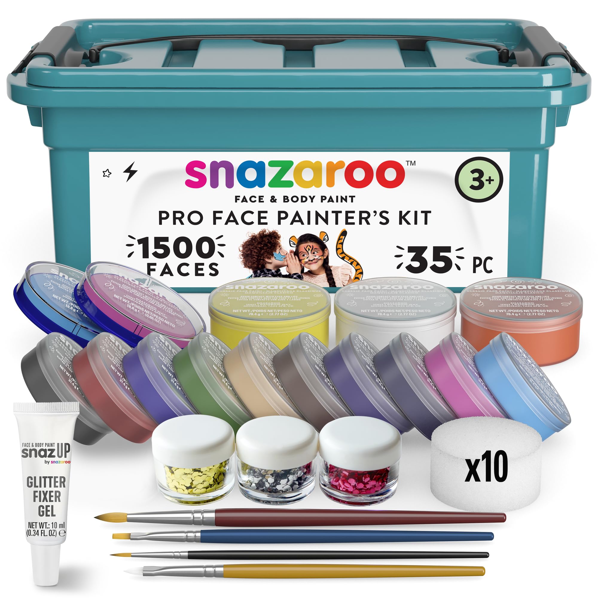Snazaroo Face Painting Kit - 35 Piece Professional Washable Set