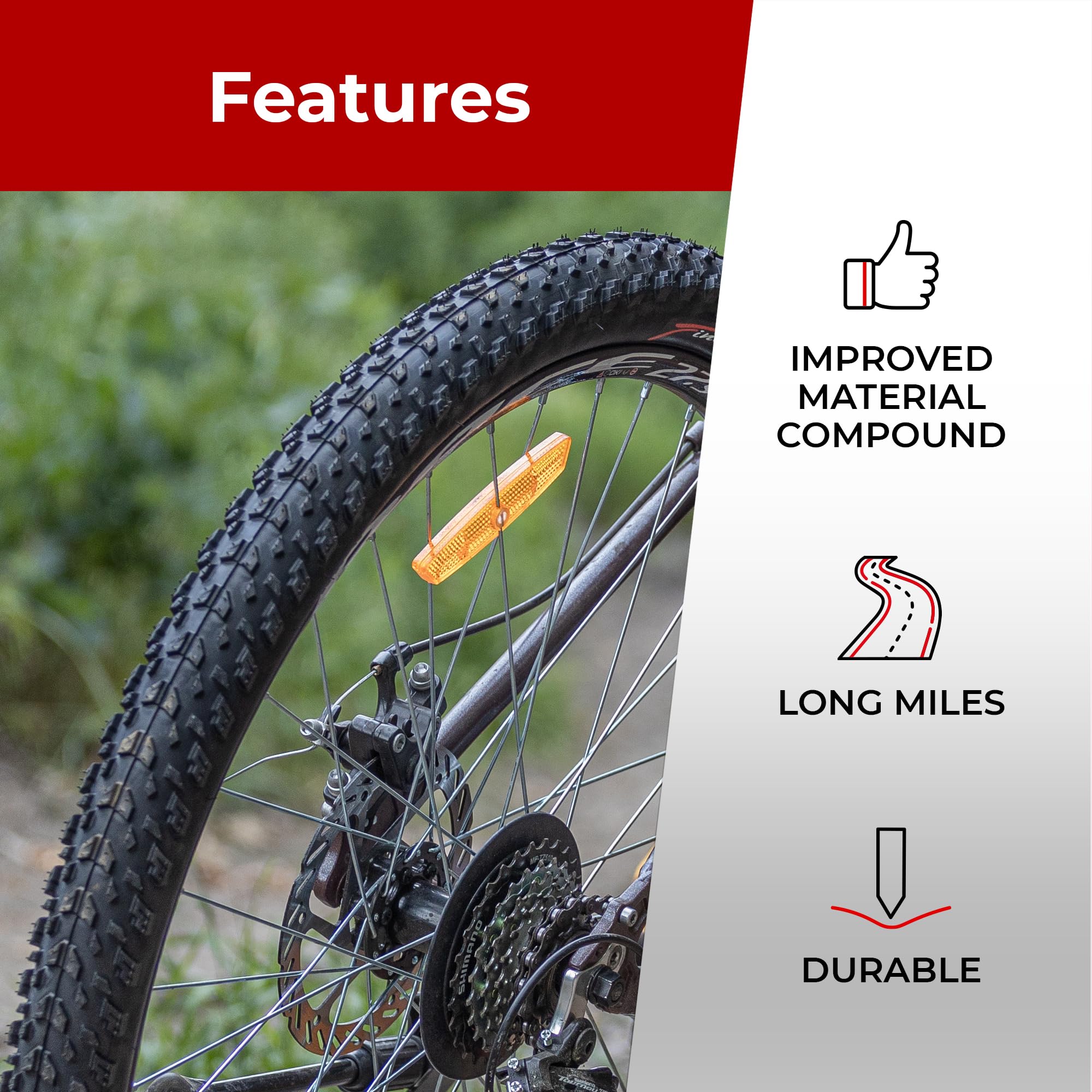 Fincci 27.5 x 2.10 MTB Tyres | Foldable Set with 2x Presta Inner Tubes