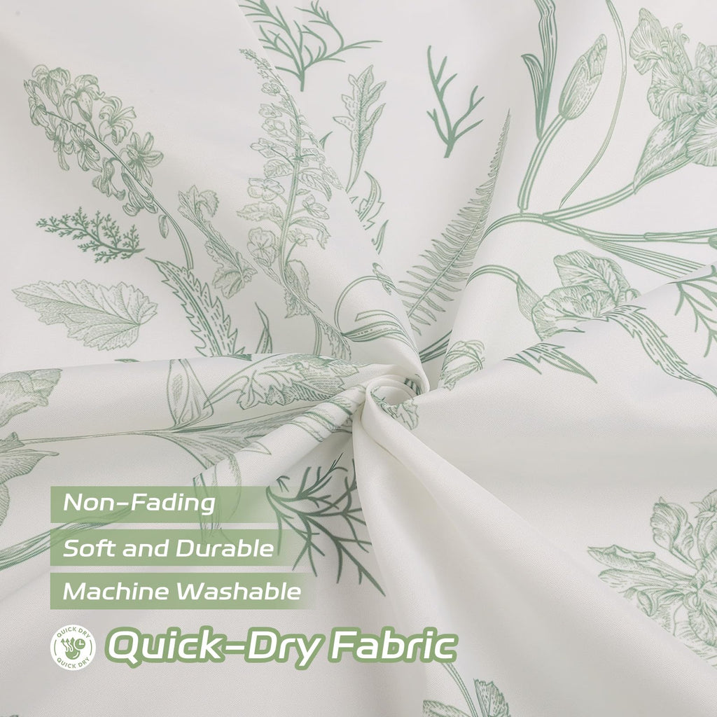 Dazzlewall Sage Green Shower Curtain for Bathroom Mould & Mildew Resistant