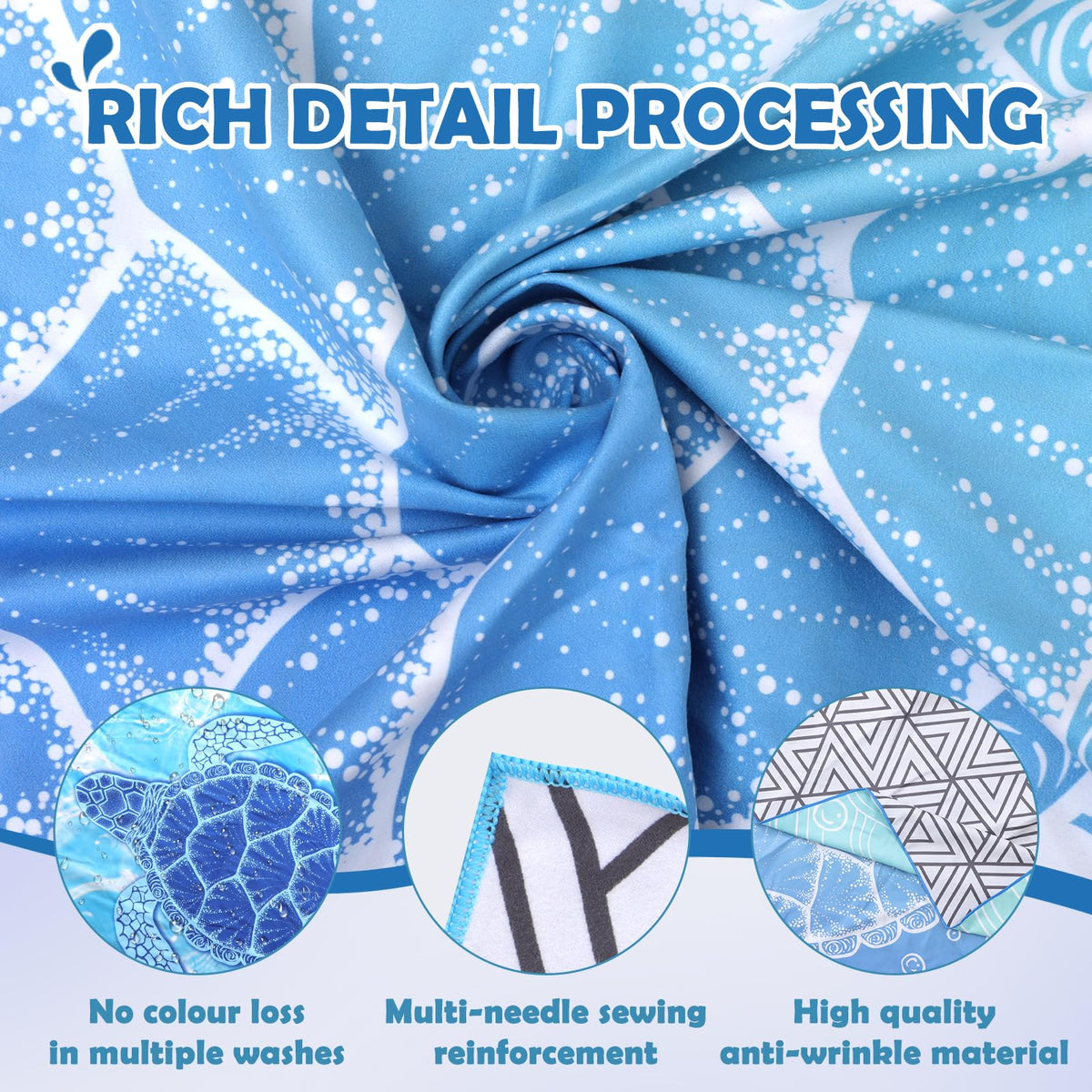 Anavasi 1 Pack Microfibre Beach Towels for Adults, 180 x 90 cm with Net Bag - image 3