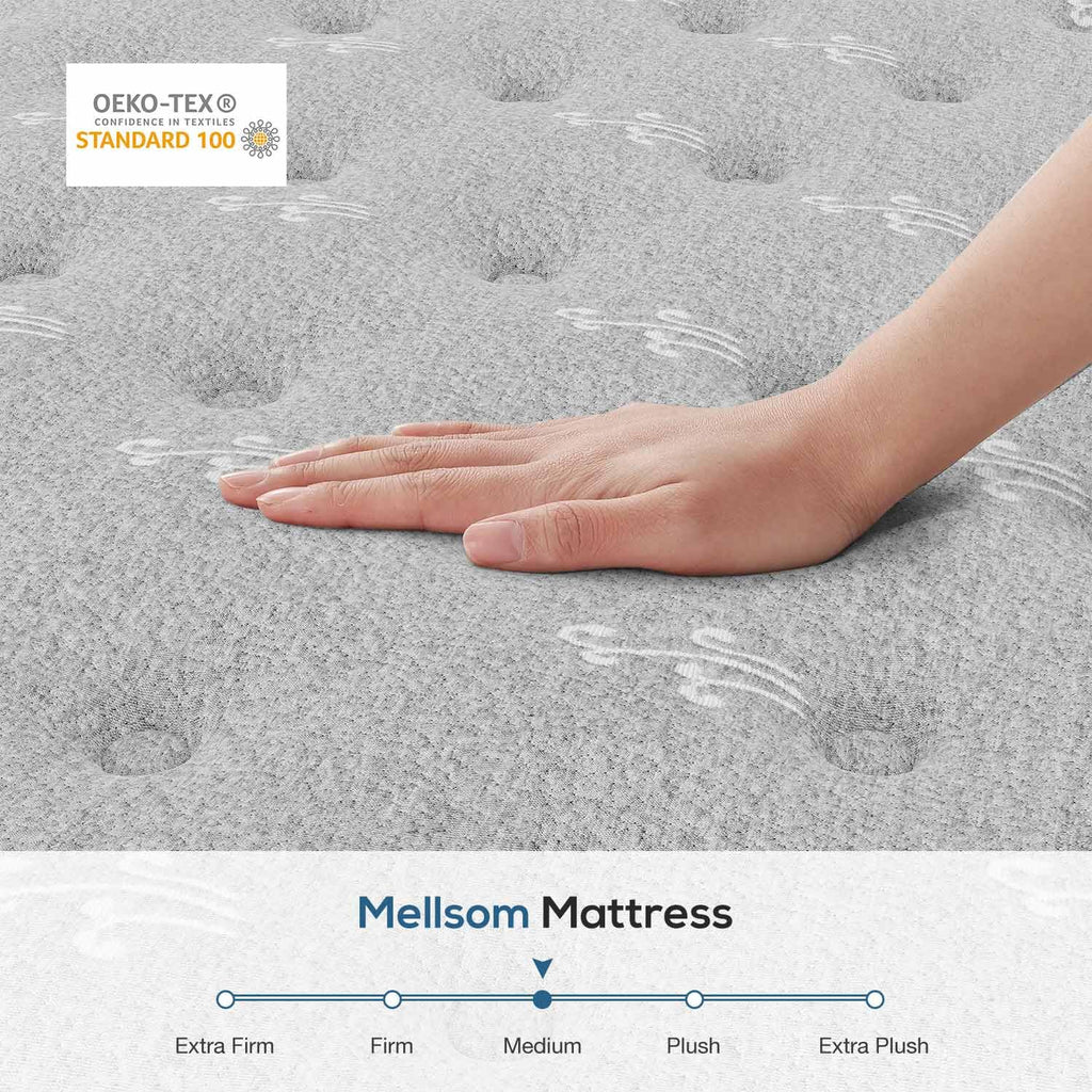 Mellsom Single Mattress, Memory Foam Pocket Sprung Mattress, Medium Firm - image 4