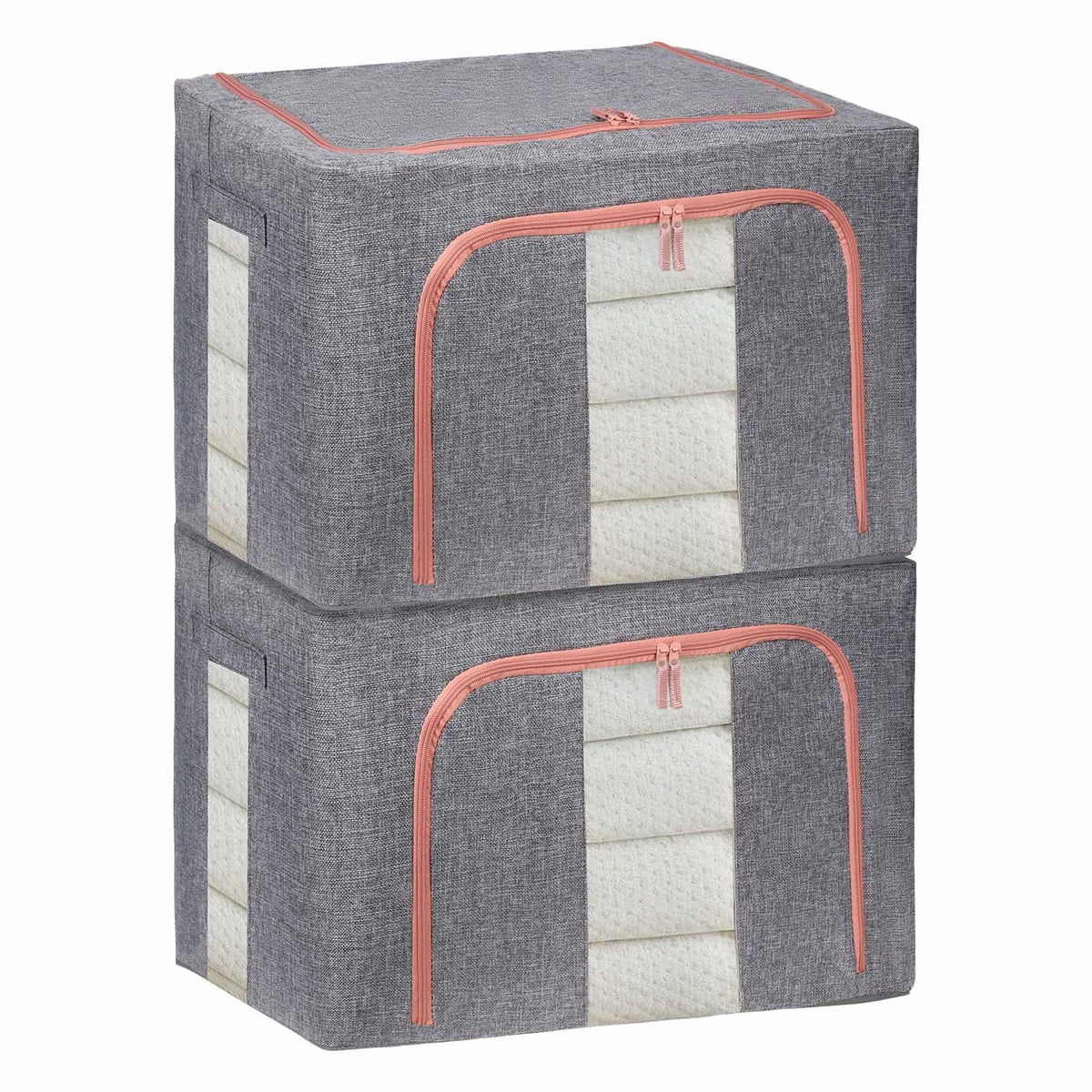 DAWNTREES Collapsible Storage Boxes, Storage Boxes for Clothes,Grey - image 1