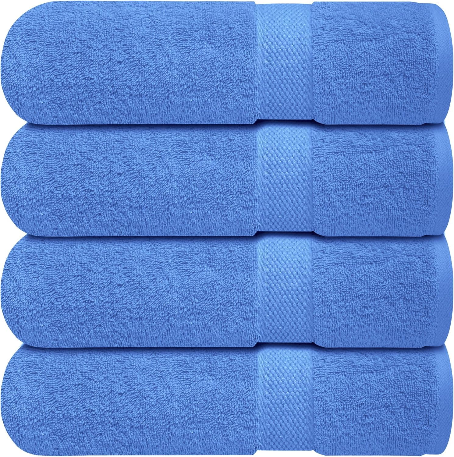 Infinitee Xclusives 100% Cotton Bath Towels Set of 4 | Eloquent Blue