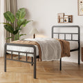 Yicensen 2ft6 Small Single Metal Bed Frame with Headboard | Black