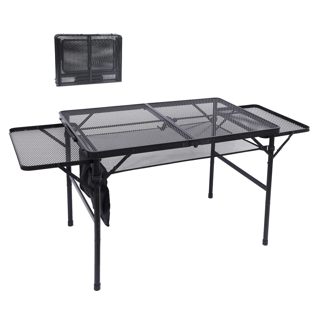 Nice C Folding Grill Table | Adjustable Height Portable Mesh Camping Table