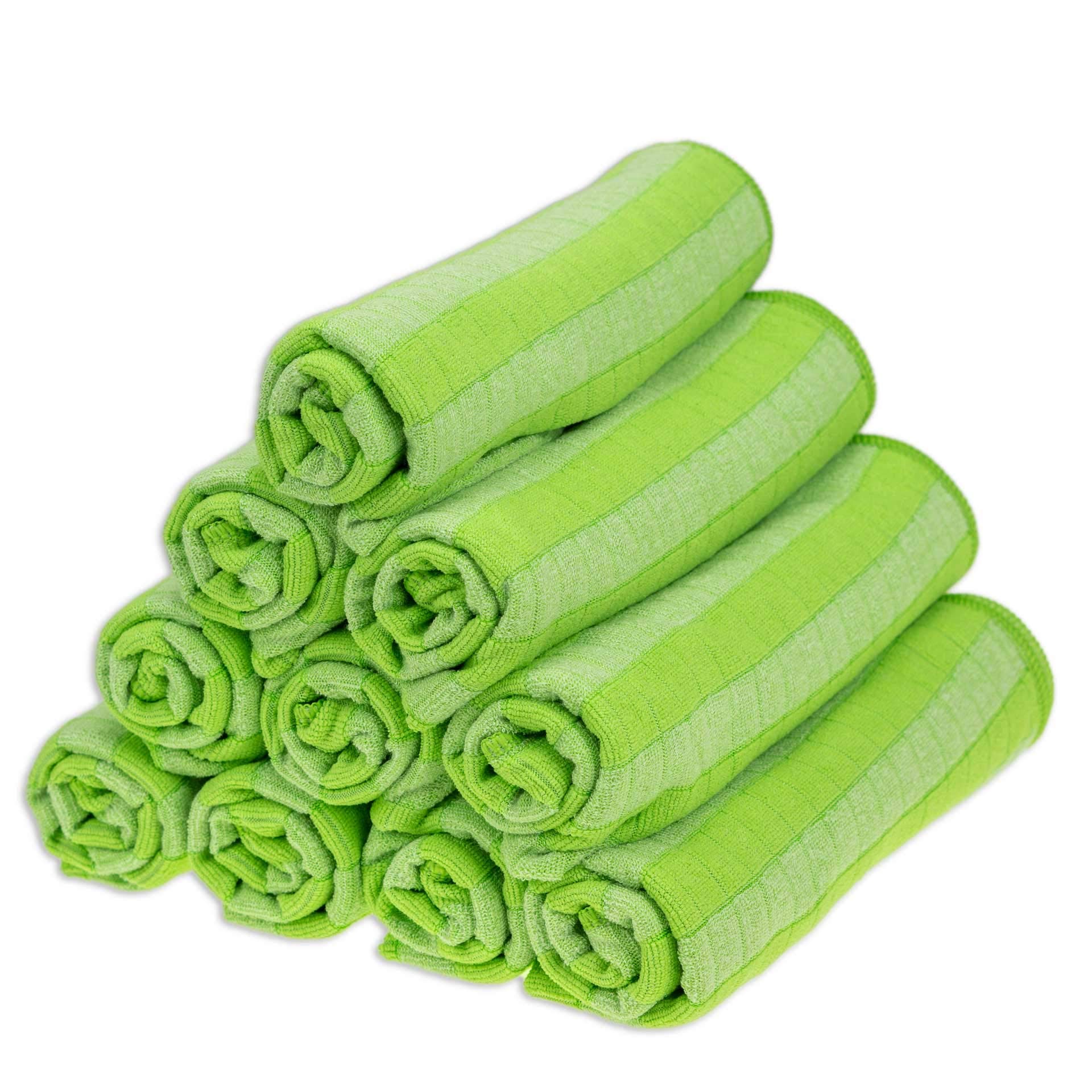 RESPEKT Bamboo Microfibre Tea Towel Set - 10-Piece, 60x40cm (Green)