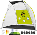 SAPLIZE 10x7ft Golf Practice Net | Ultra-Stable Hitting Net with Tri-Turf Mat