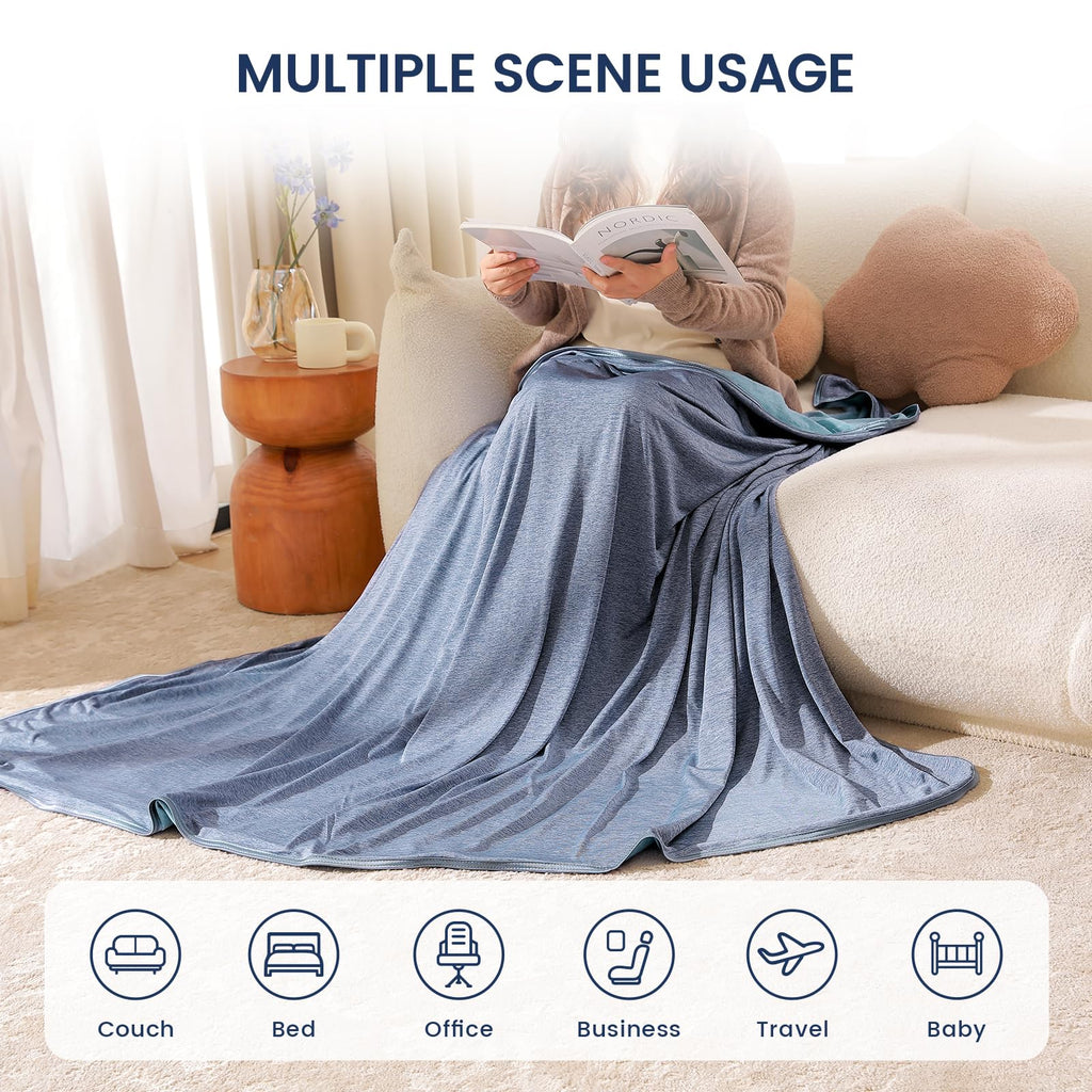 Danctec Cooling Blanket for Night Sweats | Lightweight Summer Throw, Grey