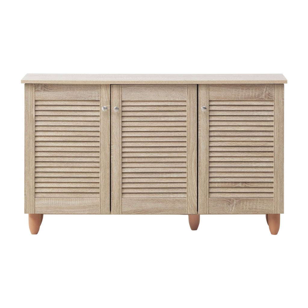 TAD TIMBER ART DESIGN UK Modern Shoe Storage Cabinet 3 Doors Footwear Stand Rack Unit Cupboard Sonoma Oak - image 3