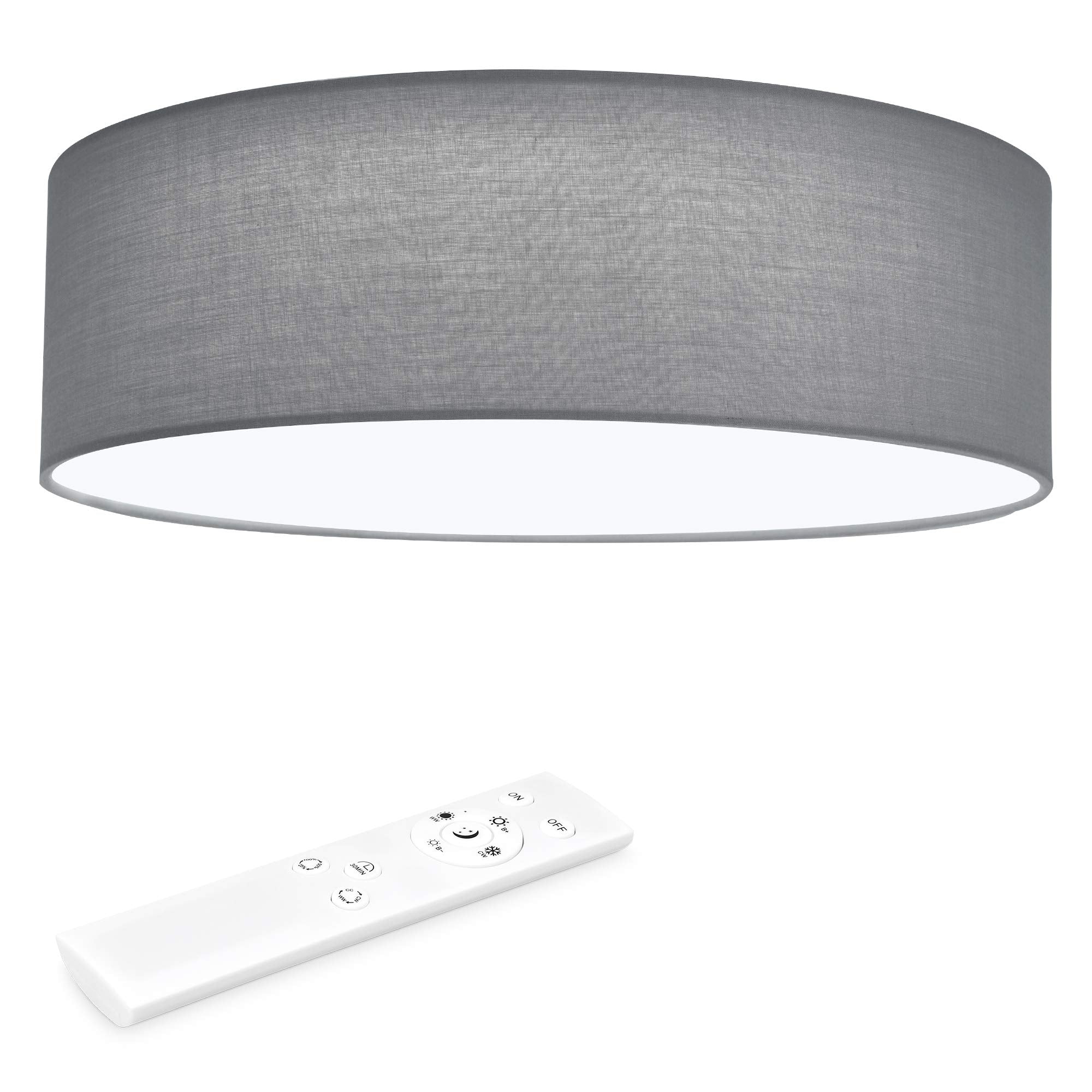 Navaris 22W LED Ceiling Light – 40cm Dimmable Flush Mount, Light Grey