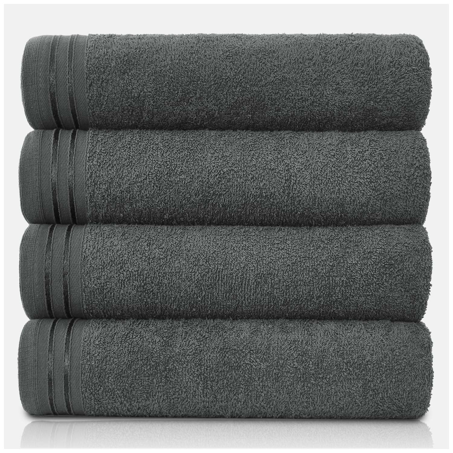 GC Gaveno Cavailia Egyptian Cotton Bath Sheets – 4 Pack Large Charcoal