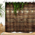 Jolof Store Rustic Wooden Board Shower Curtain | 72x72 Waterproof Fabric